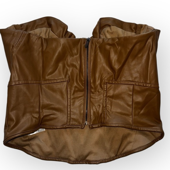 Bae For Tonight Faux Leather Corset Top - Mocha - Picture 5 of 6